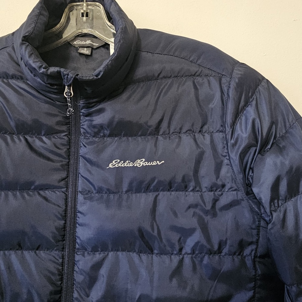 Eddie Bauer EB650 Down Puffer Jacket Mens Size Large Blue Full Zip Coat Outdoors - Picture 4 of 9